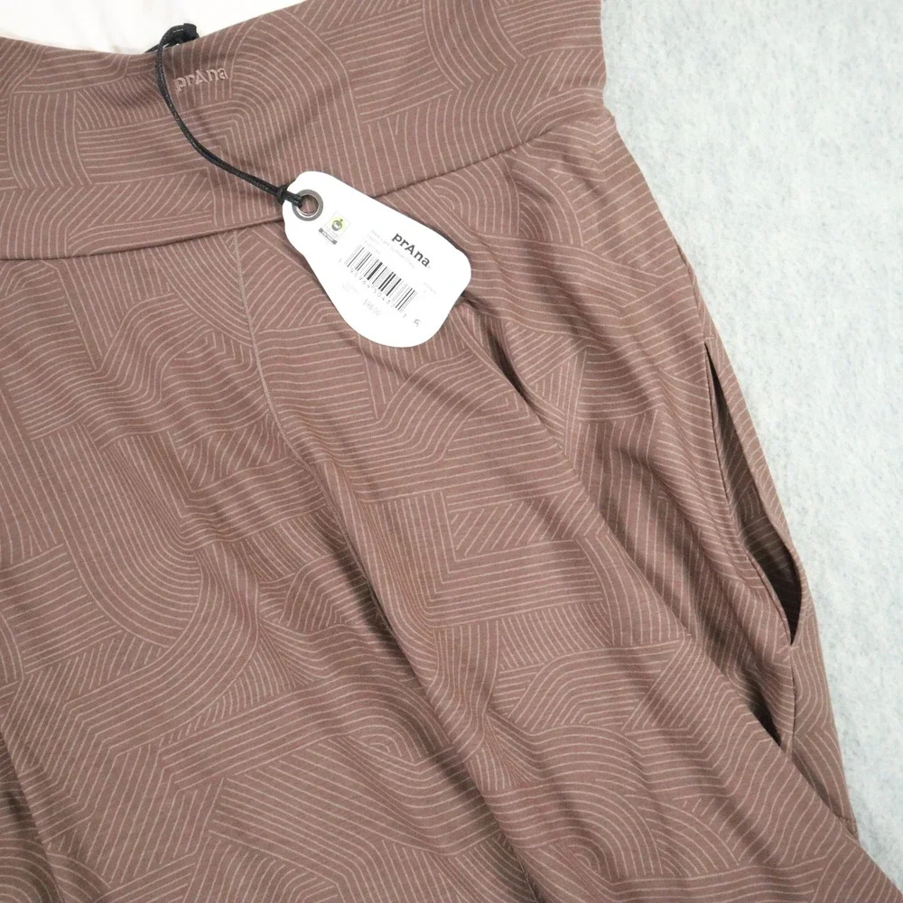 Prana Jewel Lake Summer Dress Womens L Carob Linea Brown Geometric Outdoor New - Picture 6 of 6